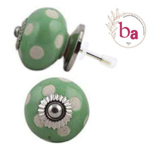 Boutons industriels en céramique à pois gravés pour armoire à tiroirs, commode de cuisine, chambre, salon, villa extérieure - Product Image 1