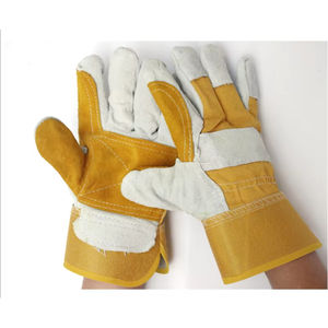 Guantes de trabajo de cuero de seguridad con logotipo personalizado a bajo precio, guantes de trabajo de cuero para hombres para seguridad manual - Product Image 6