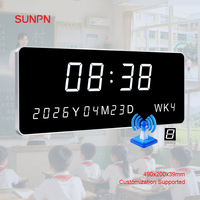 SUNPN PoE 메탈 LED 디스플레이 디지털 벽시계 NTP 네트워크 타임 서버 (병원/학교 시간 동기화 시스템용)