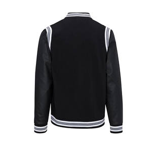 แจ็กเก็ตเบสบอลสีดำทันสมัยสำหรับผู้ใหญ่คอตั้งผ้าวูลสวมใส่สบายและยั่งยืนสำหรับฤดูหนาว - Product Image 2