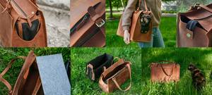 Sac de voyage pour femmes en cuir galet luxe avec logo personnalisé chien chat sac de transport week-end pour femmes LPB-0019 - Product Image 5