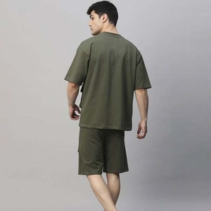 สินค้าขายดี เสื้อยืดแขนสั้นและกางเกงขาสั้นชุดเซ็ตสำหรับผู้ชาย ชุดออกกำลังกายฤดูร้อนสำหรับผู้ชาย - Product Image 2