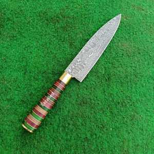 ออกแบบใหม่ที่กําหนดเองทําด้วยมือ 356 ชั้นดามัสกัสมีดเชฟหลายสี Pakka ไม้จับคมครัวมีดเชฟ - Product Image 3
