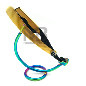 Venta al por mayor de acero inoxidable logotipo personalizado peluquero profesional maquinilla de afeitar recta Manual afeitado sostenible afilado cuchillas de un solo filo - Product Image 2