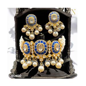 Ensemble de bijoux en argent sterling 925 conçu de luxe pour femmes bijoux en argent fabricant en gros boucles d'oreilles et collier - Product Image 1