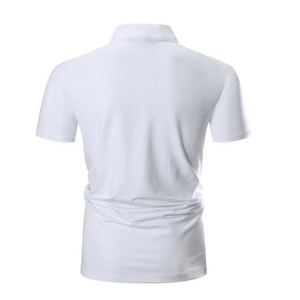 เสื้อโปโลแขนสั้นระบายอากาศได้ดีสำหรับผู้ชายเสื้อยืดคอปกผ้าฝ้ายสี - Product Image 4