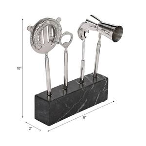 Elegante Juego de Herramientas de Barra de Acero Inoxidable con Soporte de Mármol Negro, Accesorios Profesionales para Preparar Cócteles, Esencial para un Bar en Casa - Product Image 6