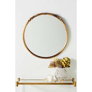 Antique Brass <b>Mirror</b> Frame With Luxury Craftsmanship and Timeless Elegance for <b>Vintage</b>-themed Living Room Interiors - Product Image 1