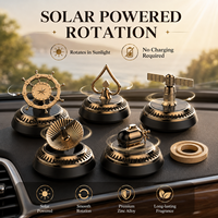 Diffuseur d'huiles essentielles solaire rotatif multifonctionnel pour voiture, ornement aromatique, parfum longue durée, tablette parfumée en bois pour tableau de bord
