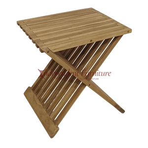 Minimalist Modern <b>Garden</b> Teak Furniture Lightweight Foldable <b>Stool</b> with Durable Wood Frame <b>for</b> Outdoor Hotel and Hall Use - Product Image 3