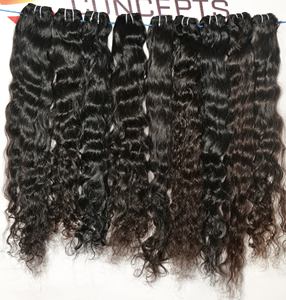 100% extensiones de cabello humano de templo de Color negro ondulado Natural alineado con cutícula virgen India sin procesar - Product Image 5