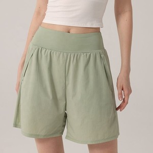 Pantalones cortos elásticos de cintura alta para mujer, pantalones holgados de motorista para deportes atléticos, con control de barriga, para gimnasio, correr, Yoga, con bolsillo - Product Image 4