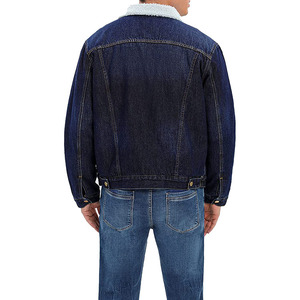 Latest Design Men Sherpa <b>Fleece</b> <b>Lined</b> Denim <b>Jacket</b> Trendy Vintage Washed Warm Denim Winter <b>Jacket</b> - Product Image 6