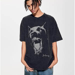 Streetwear OEM personnalisé t-shirts graphiques lavés vintage pour hommes t-shirt surdimensionné à épaules tombantes lavé à l'acide pour hommes personnalisé - Product Image 2