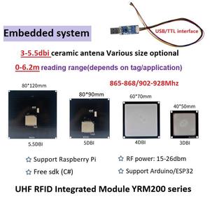 Módulo Lector <span class=keywords><strong>RFID</strong></span> UHF Mini YRM200 USB / TTL / UART |   Antena de cerámica integrada de 3-5.5 dBi para Raspberry Pi - Product Image 2