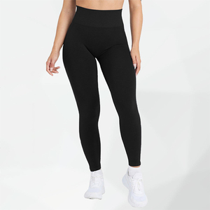 Leggings froissés les plus populaires pour femmes, pantalons de yoga, de sport, décontractés, taille moyenne, respirants, 100% coton - Product Image 5