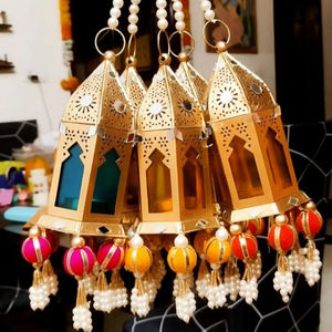 แขวนกรงมุกแขวนผนังตกแต่ง Diwali Eid สตริงตกแต่งอินเดียสวนคาเฟ่ร้านอาหารตกแต่งกลางแจ้ง - Product Image 1