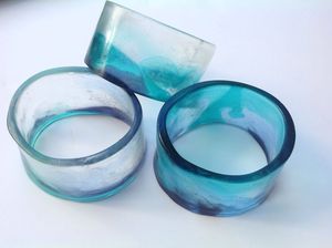 Bijoux POLYVALENT Bracelet Résine Acrylique Bracelet Exagéré Éblouissant Multicolore Large Irrégulier Carré Acrylique Bracelets pour - Product Image 2