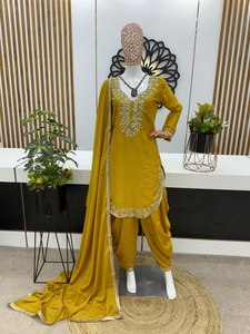Nouvelle collection de vêtements de fête Dhoti Salwar et Dupatta de SHREE INDIAN EXPORTS, imprimés numériquement et accrocheurs - Product Image 4