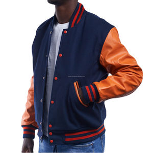 Chaqueta Varsity para Hombre, Cuerpo de Lana/Viscosa, Mangas de Lana/Viscosa, Cierre de Cremallera y Botones, Estilo Bomber, Diseño con Parches, Alta Costura - Product Image 2