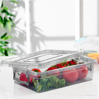 Boîte de rangement empilable transparente en PP de 2 L avec couvercles hermétiques à verrouillage, moulée par injection, pour l'organisation des aliments dans la cuisine et le garde-manger