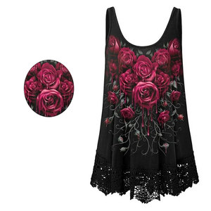 Débardeur pour femme avec motifs personnalisés, respirant et à séchage rapide, tissu doux en polyester/coton 180g, style décontracté - Product Image 5