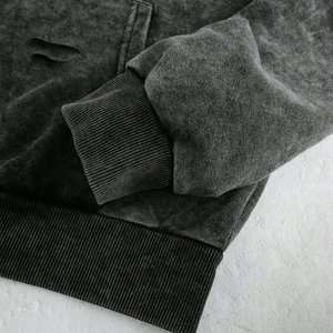 Sudadera con Capucha Unisex Vintage Lavada y Desgastada con Cierre, Felpa Gruesa 100% Algodón Ecológico, Chaqueta con Capucha para Invierno - Product Image 5