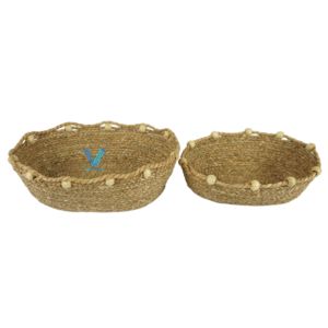 Plateau de service moderne pour la maison Plateau en jacinthe d'eau en jonc de mer Organisation de rangement Décoration intérieure - Product Image 5