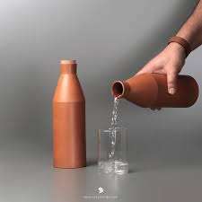 Wholesale Eco-Friendly Handmade Clay Terracotta <b>Water</b> <b>Bottle</b> <b>with</b> Lid for Keeping <b>Water</b> Cool Over Long <b>Time</b> From India - Product Image 5