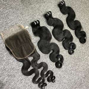 Extensiones de cabello humano 100% Cabello crudo de trama ondulada de cuerpo de alta calidad de un donante - Product Image 4