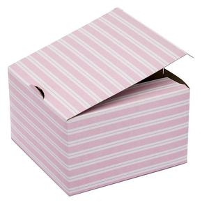 Easy Set-Up Pastry <b>Boxes</b> Pink White Stripes Recycled Cardboard Glossy Lamination Embossing for <b>Snacking</b> Food Featuring Recycled - Product Image 3