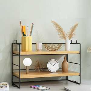 Multi-Purpose <b>Metal</b> Double Tier Detachable Design Modern Bathroom Organizer <b>Shelf</b> Storage <b>Rack</b> for Books Decor Essentials - Product Image 1