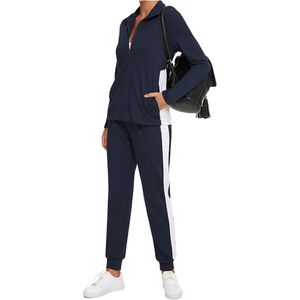 Ensemble de survêtement pour femmes, 2 pièces, léger, respirant, avec capuche, pantalon de jogging, imprimé brodé, différentes couleurs, fitness, sport, grande taille - Product Image 4