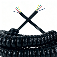 Câble spiralé plat à 4 conducteurs en PU, câble rétractable enroulé, câble d'alimentation flexible en cuivre sans oxygène, résistant à l'usure