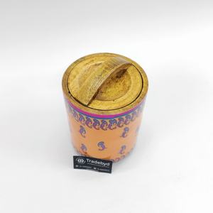 Tarro elegante hermético de madera con estampado de esmalte para frutos secos Tradebyd - Product Image 5