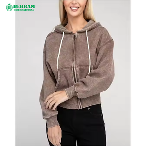 Sweat à capuche unisexe personnalisé avec fermeture éclair, OEM, manches longues, 100% coton molletonné, French Terry, respirant, séchage rapide, tailles américaines pour l'hiver - Product Image 3