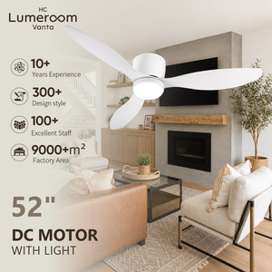 Ventilateur de plafond intelligent avec lumière, encastré, blanc, LED, avec télécommande, contrôle WIFI et application Alexa, en stock aux États-Unis - Product Image 1