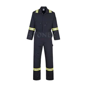 맞춤형 용접기 공학 남성 유니폼 작업복 전체 반사 정전기 방지 화염 하드 착용 작업복 전체 세트
