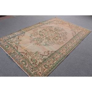 พรมตุรกีวินเทจ ขนาดใหญ่ 5.9x9.3 ฟุต พรมลายดอกไม้สีน้ำตาล - Product Image 4