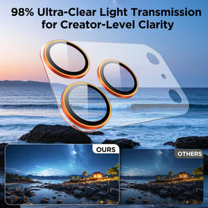 ฟิล์มกันรอยเลนส์กล้องแบบเต็มจอ PET บางเฉียบ ป้องกันแสงสะ<span class=keywords><strong>ท</strong></span>้อน ความแข็ง 9H ระดับ HD สำหรับ iPhone 17 16 15 Pro Max ผลิตโดย ODM มืออาชีพ - Product Image 3