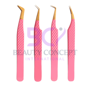 Pink Color Steel Material Fiber Tip 45 Degree Custom Shape Beauty Eyelash Extension Tools for Classic Lashes and Volume Lash - Product Image 6