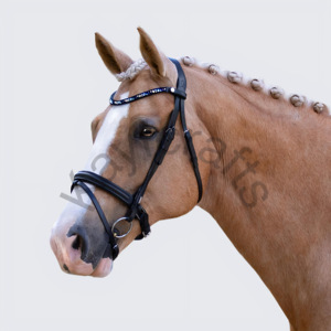 Bride en cristal bleu Deme de haute qualité pour nez hanovrian rembourré en Gel de soin des chevaux et casque anatomique - Product Image 1