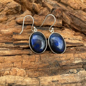 Pendientes de Labradorita Azul Brillante, Plata de Ley 925, Piedra Preciosa Hecha a Mano, Joyería de Moda Única, Regalo para Mujeres y Hombres - Product Image 1