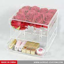 Rosas eternas preservadas en una caja acrílica de lujo con cajón: Arreglo floral atemporal para una belleza y elegancia duraderas - Product Image 5