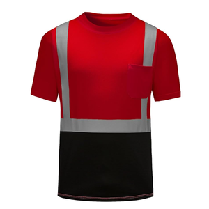 Camisa DE SEGURIDAD reflectante fluorescente de alta visibilidad Ropa de trabajo de construcción de poliéster de manga corta de secado rápido Ropa de trabajo de alta visibilidad - Product Image 4