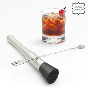 Agitateur à Cocktail Long en Acier Inoxydable avec Logo Personnalisé avec Bouton Cuillère à Barre Bâton Swizzle pour Bar à Cocktails Matériau Métallique Durable - Product Image 2