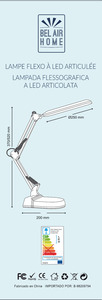 BEL AIR HOME-Lámpara de escritorio Led Flexo articulada de 10W Serie Bridge con 3 temperaturas de luz 3000-4000-6000K (BLANCO) - Product Image 5