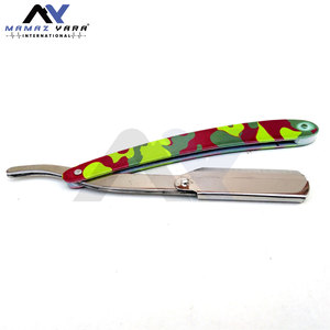 Navaja de barbero de mano de acero de media hoja con modelo para bigote, herramienta de aseo de precisión para uso profesional en barberías y en casa - Product Image 4