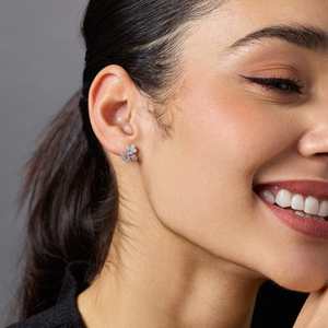 Trendy Classic Ethnic Alloy <b>Earrings</b> 192760 <b>Studs</b> with Flower Tassel Number Shapes Bezel Setting <b>Amber</b> for Party Wedding Gift - Product Image 5