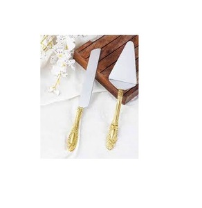 Brass Server and Knife Customized Size Latest Brass Handle Design Brass Server and Knife for Wedding Parties Use - Product Image 3